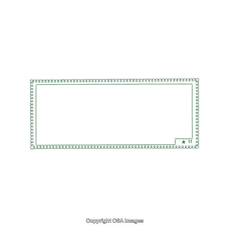 Elegant Green Rectangular Stamp Border on a White Background