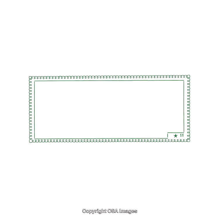 Elegant Green Rectangular Stamp Border on a White Background