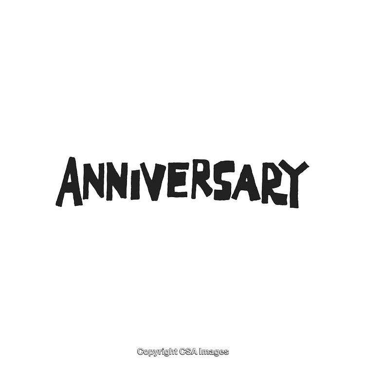 Handwritten Anniversary Text in Bold Black Ink on White Background