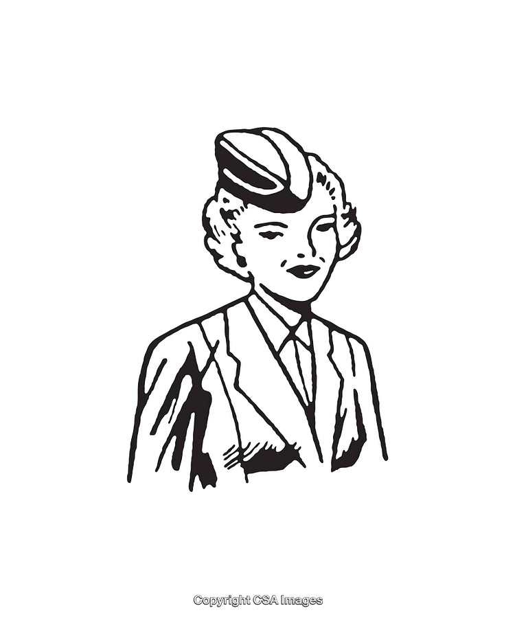 Vintage Illustration of a Stylish Woman in Business Attire