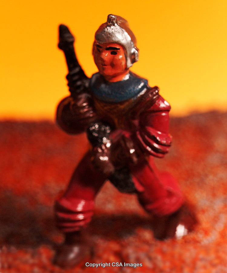 Close-Up of a Detailed Miniature Figurine With a Vibrant Background