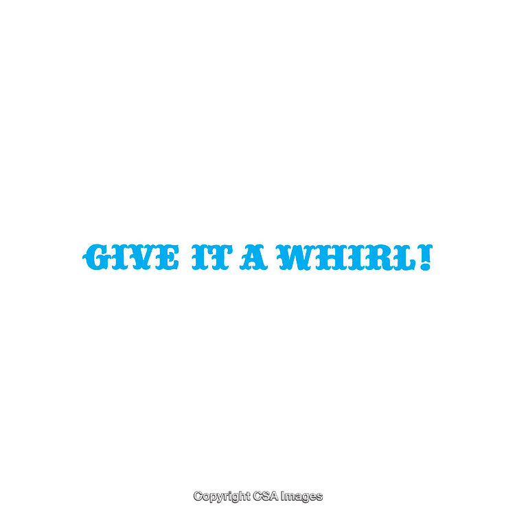 Motivational Phrase in Blue Text with Energetic Typography on White Background