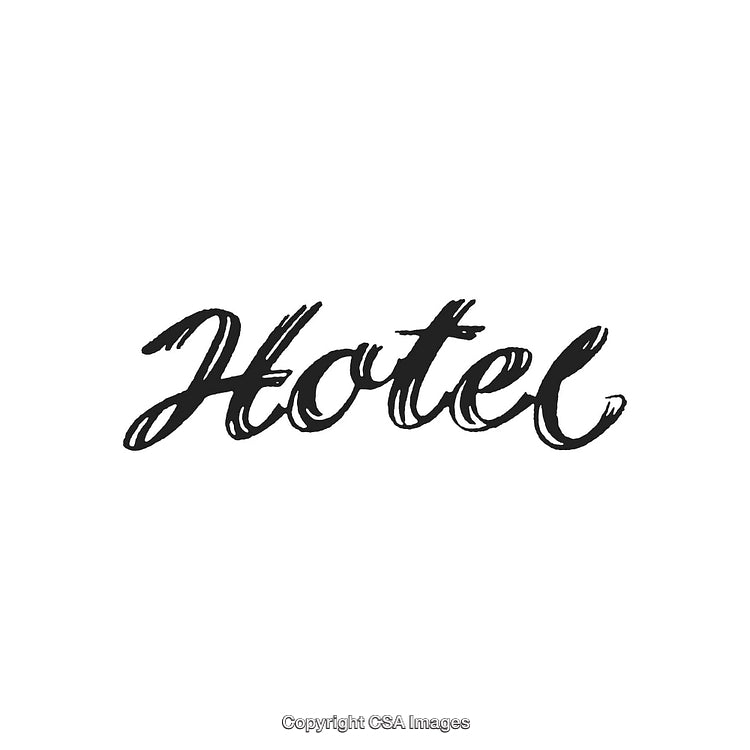 Elegant Handwritten Hotel Logo Design in Stylish Calligraphy Concept