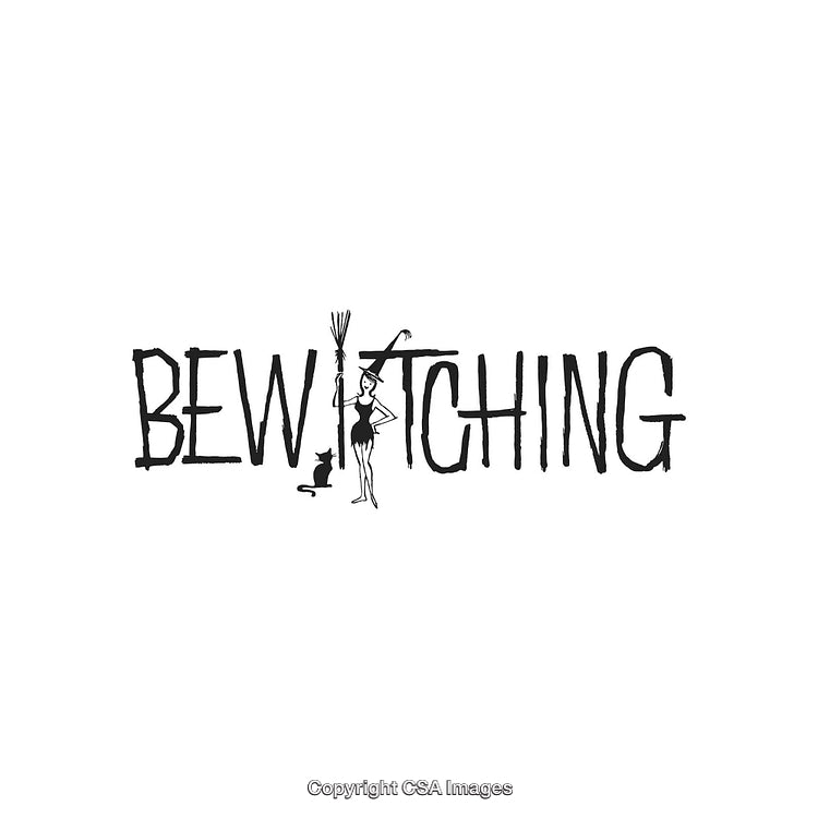 Bewitching Logo Design Featuring a Witch Icon and Gothic Font Style