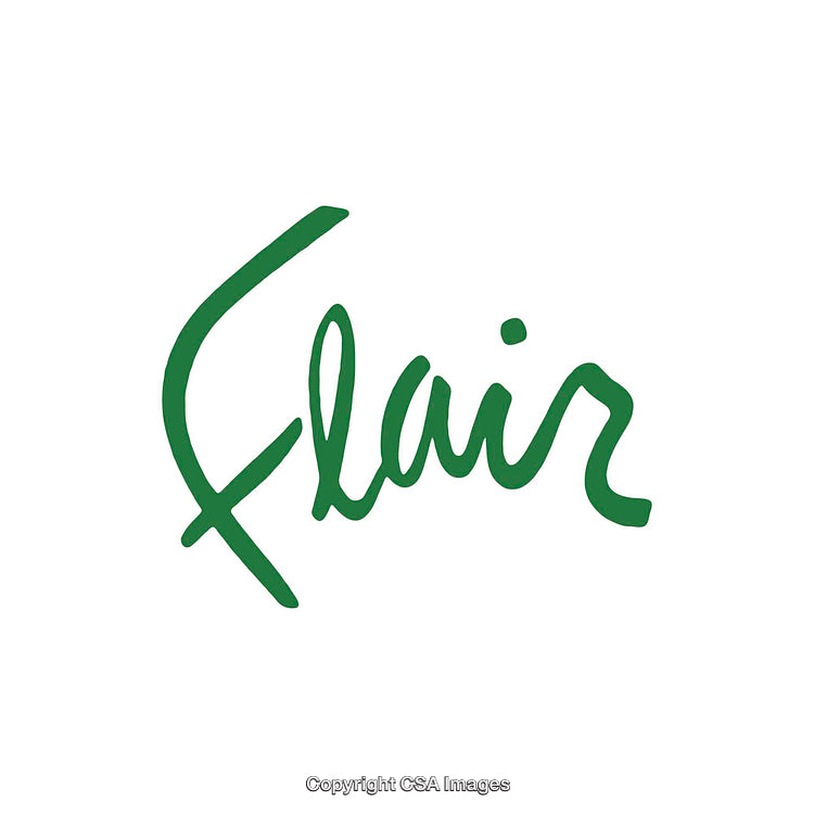 Green Handwritten Flair Text Displayed on White Background