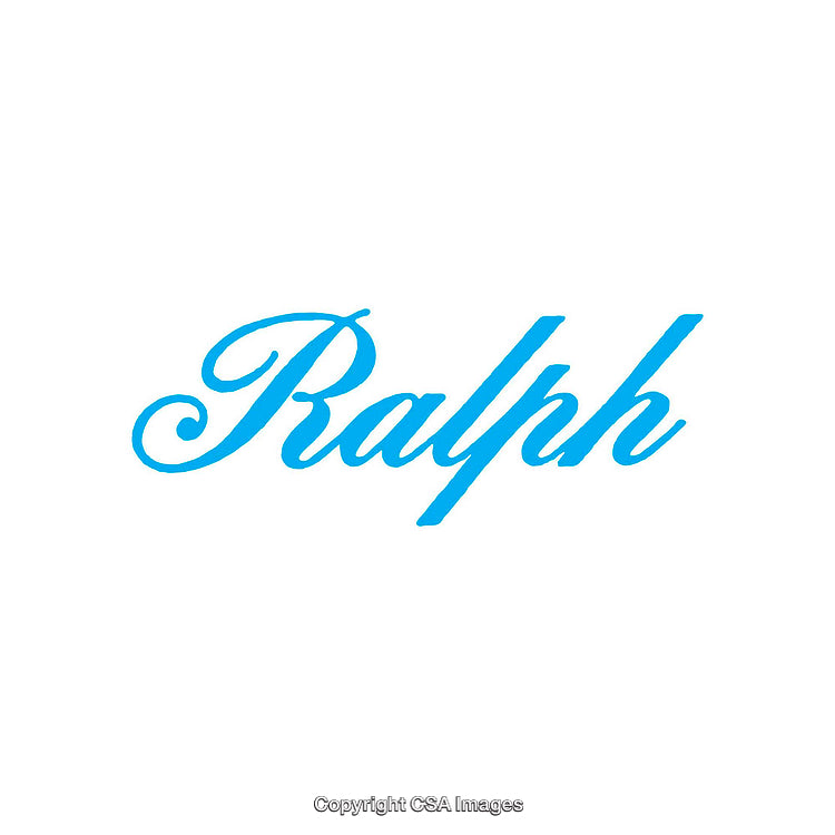 Graphic Image Featuring Blue Stylized Name on White Background
