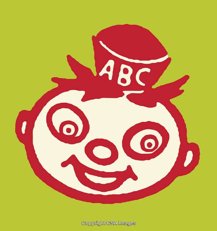 Colorful Abstract Illustration of a Playful Cartoon Character with Fun Shapes