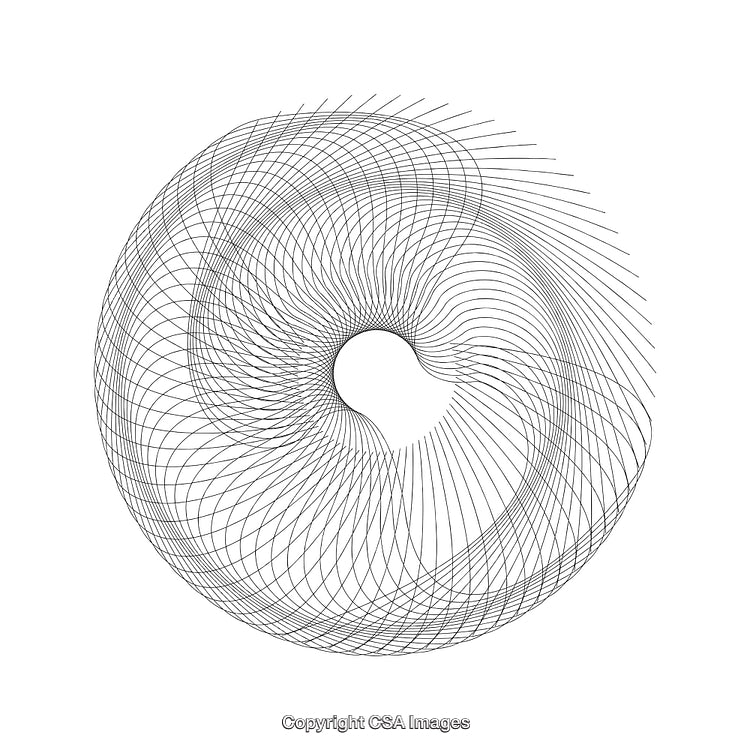 Abstract Black And White Diagram With Spiral Geometrical Patterns