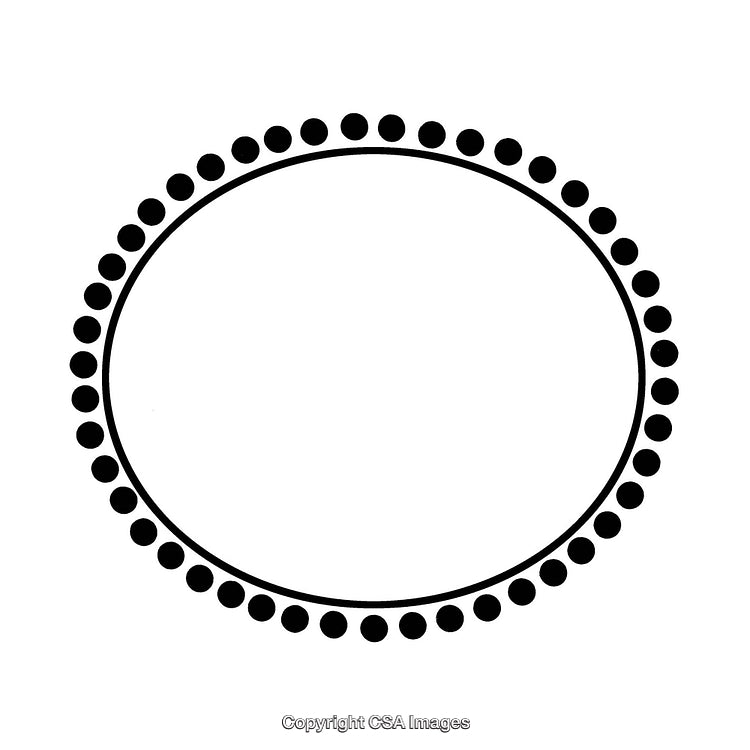 Black and White Oval Frame With Decorative Border Design