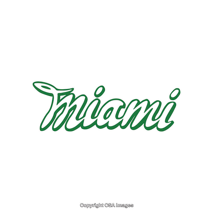 Stylized Typography Design Featuring Miami Word in Green Color Scheme