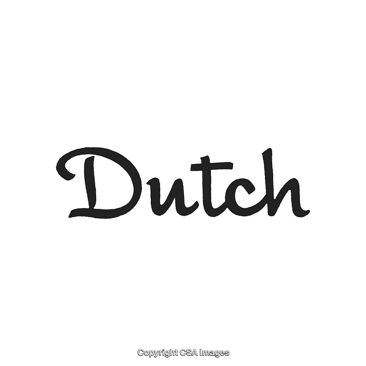 Elegant Black Script Font Displaying the Word 'Dutch' on White Background