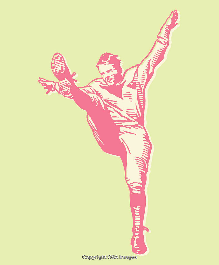 Energetic Line Art Illustration of a Stretching Person in Motion