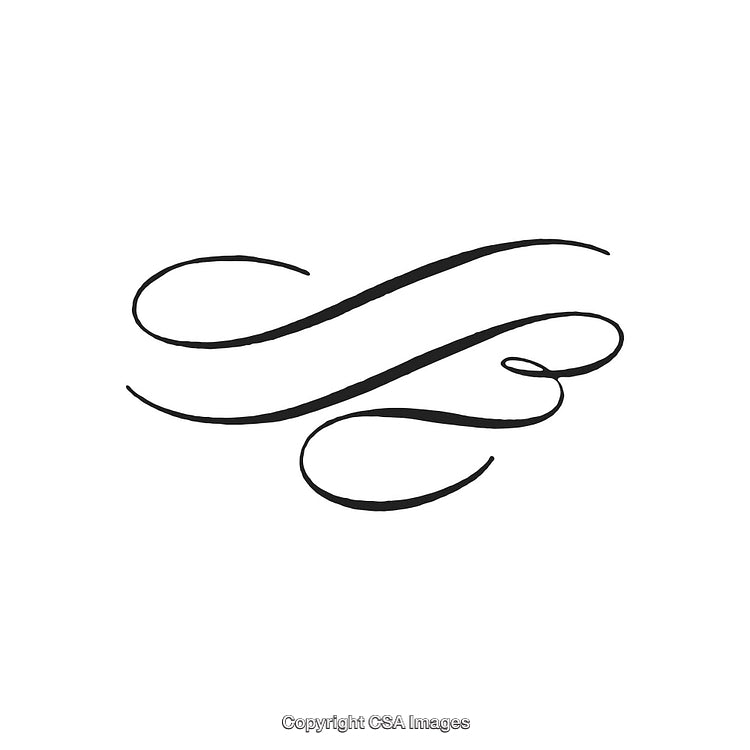 Black and White Decorative Flourish Design for Elegant Projects and Decorations