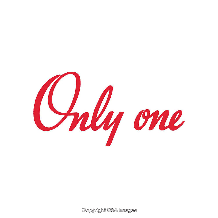 Red Script Text 'Only One' on White Background Creating Contrast