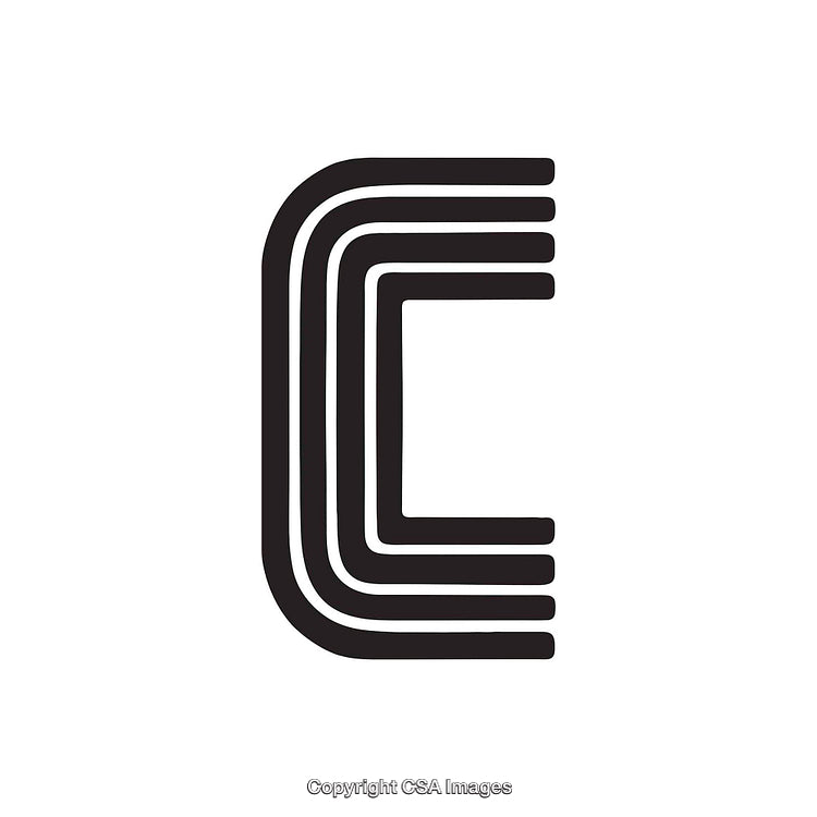 Minimalist Letter C Design With Bold Black Lines on White Background