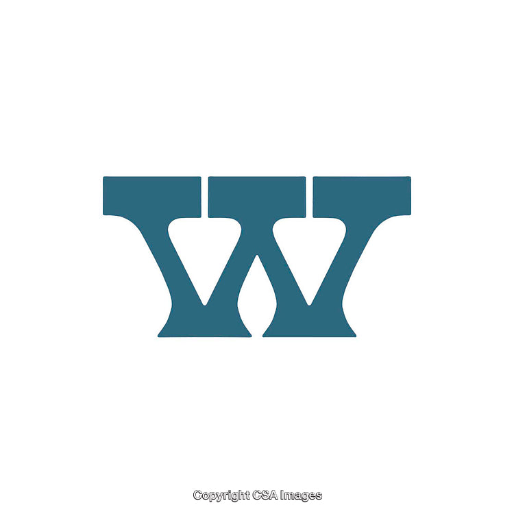 Stylized Letter W With Sophisticated Design on a White Background