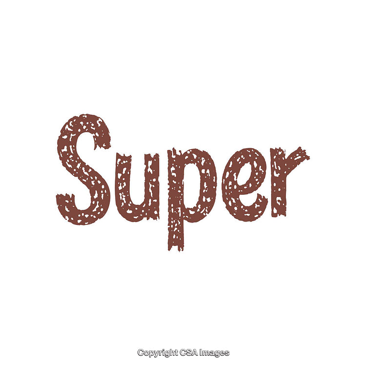 Rustic Brown Text Design Featuring the Word 'Super'