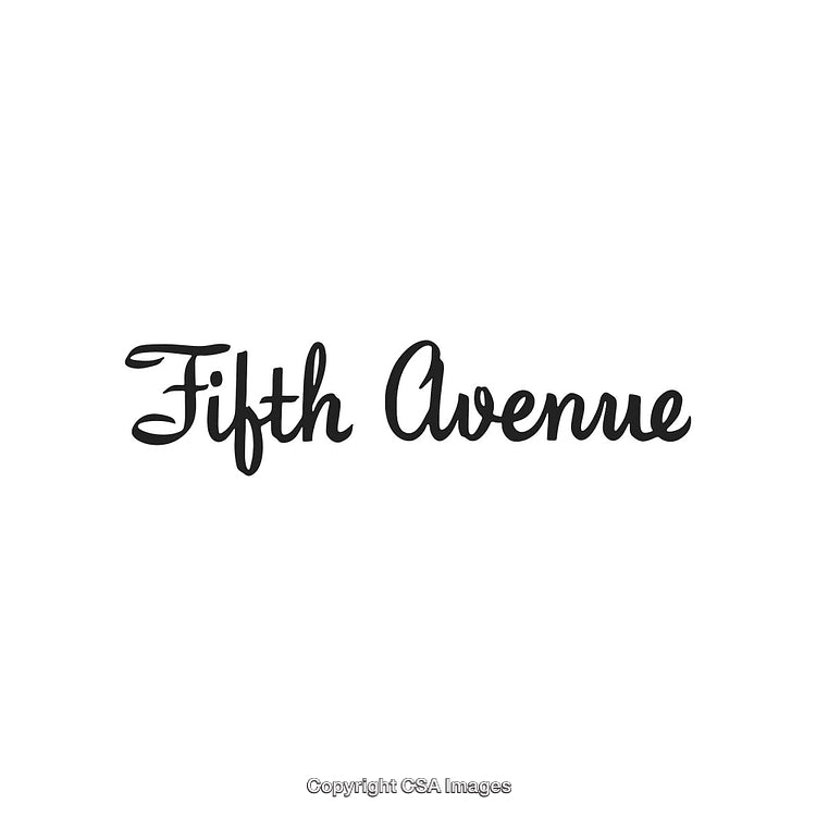 Elegant Typography Design Featuring the Words 'Fifth Avenue' in Black Script Font