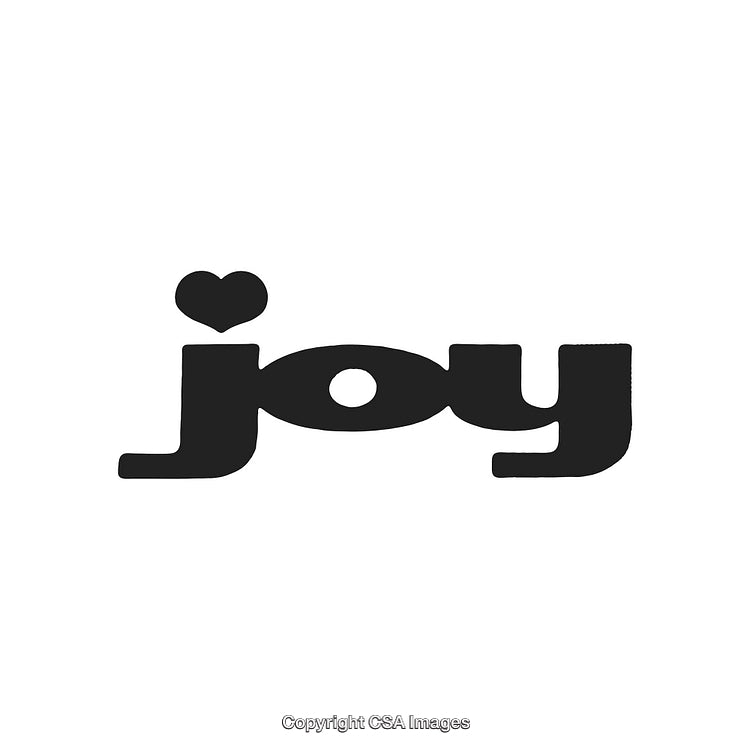 Word Art Illustration Featuring Joy with Heart Shape Design
