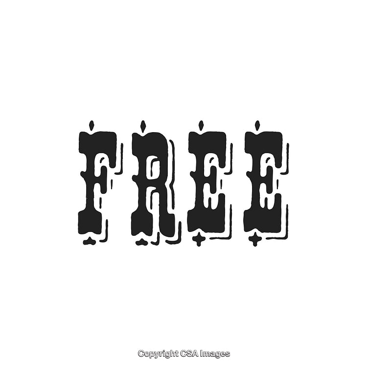 Vintage Style Typography Design Featuring The Word 'Free' in Retro Font