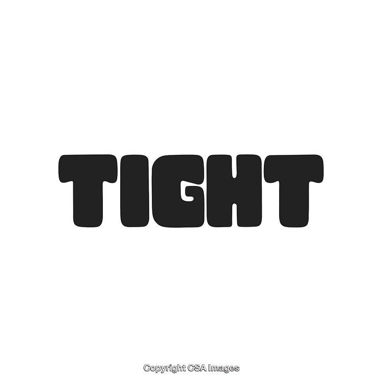 Bold Text Design Featuring the Word Tight in Black Bubble Style Letters