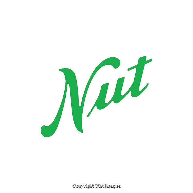 Bold Green Word Artwork Depicting Nut in Stylish Font