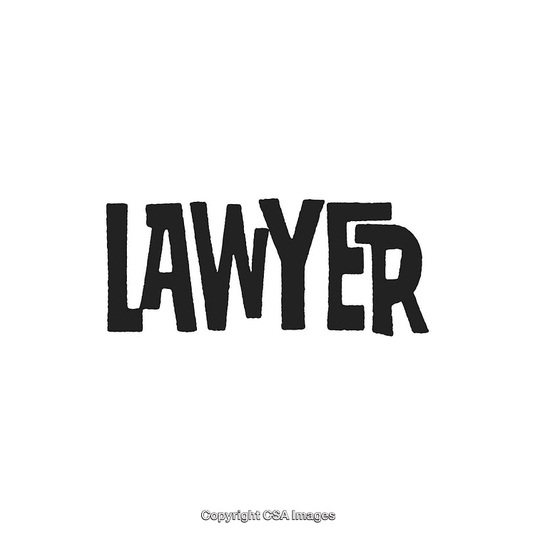 Bold Black Text Depicting the Word Lawyer in Unique Handwritten Style