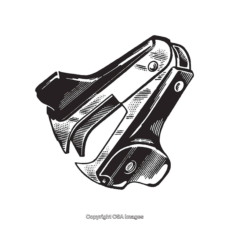 Detailed Black and White Illustration of Stapler in Line Art Style