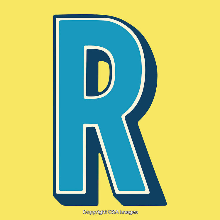 Bold Letter R Design with Vibrant Yellow Background