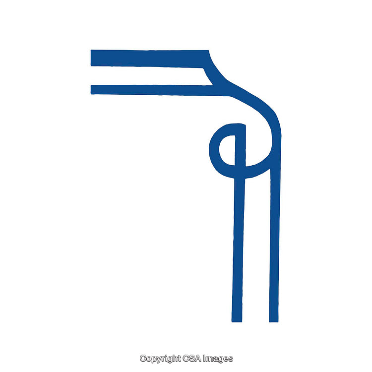 Minimalist Blue Abstract Design with Clean Lines on White Background