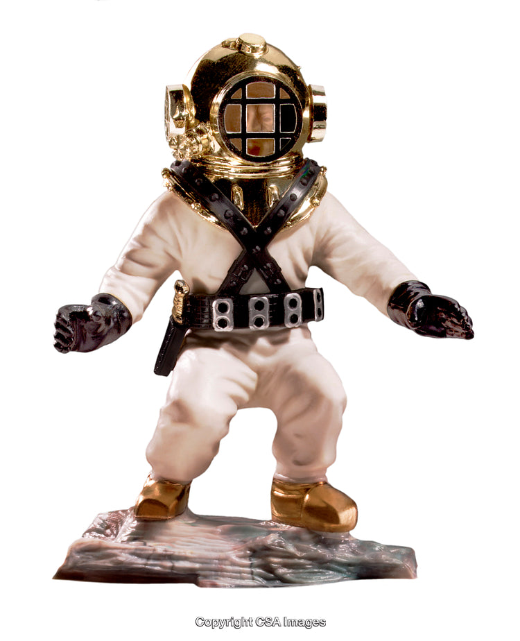Vintage Diving Suit Toy Figure Displaying Classic Underwater Exploration Gear