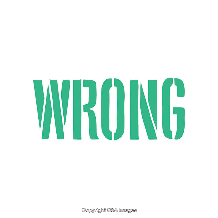 Bold Typography of the Word 'Wrong' in Green on White Background