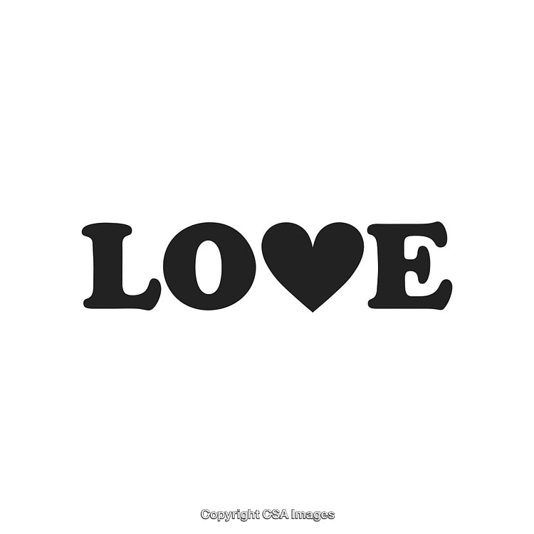 Love Typography With Heart-Shaped O For Valentine and Romance Themes