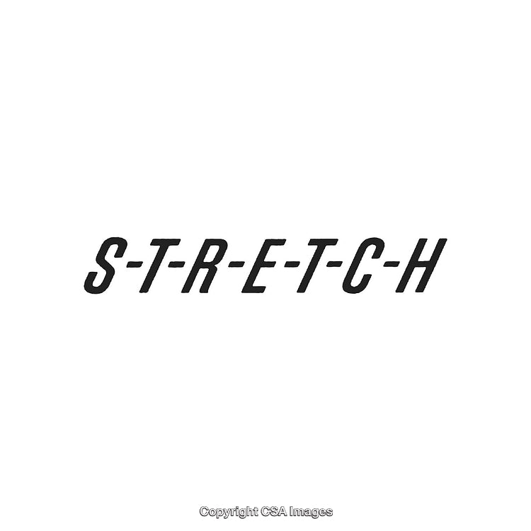 Minimalistic Black and White Typography Design Featuring the Word 'Stretch'