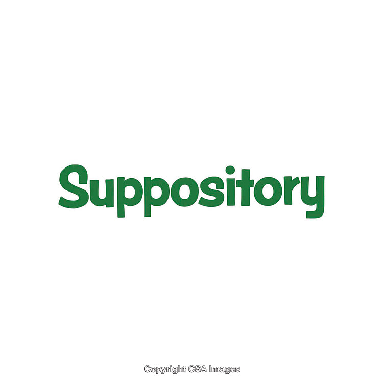 Green Word Suppository Displayed on White Background in Modern Style