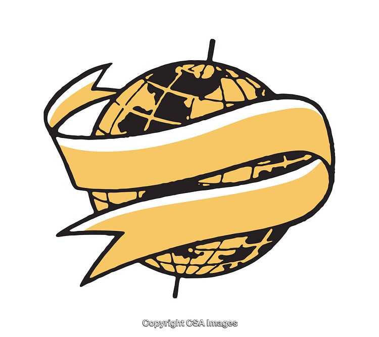 Creative Illustration of Earth with Ribbon Element in Artistic Style