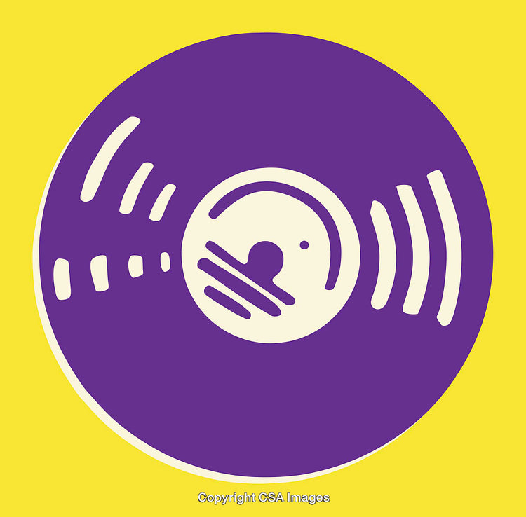 Colorful Illustration of a Vinyl Record on a Yellow Background