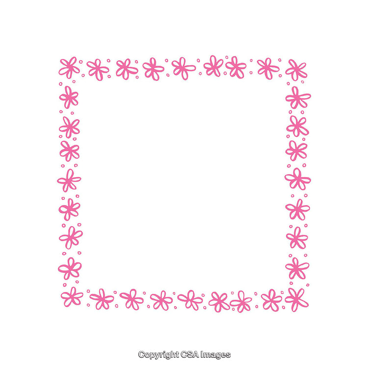 Pink Floral Decorative Border for Creative Designs and Invitations