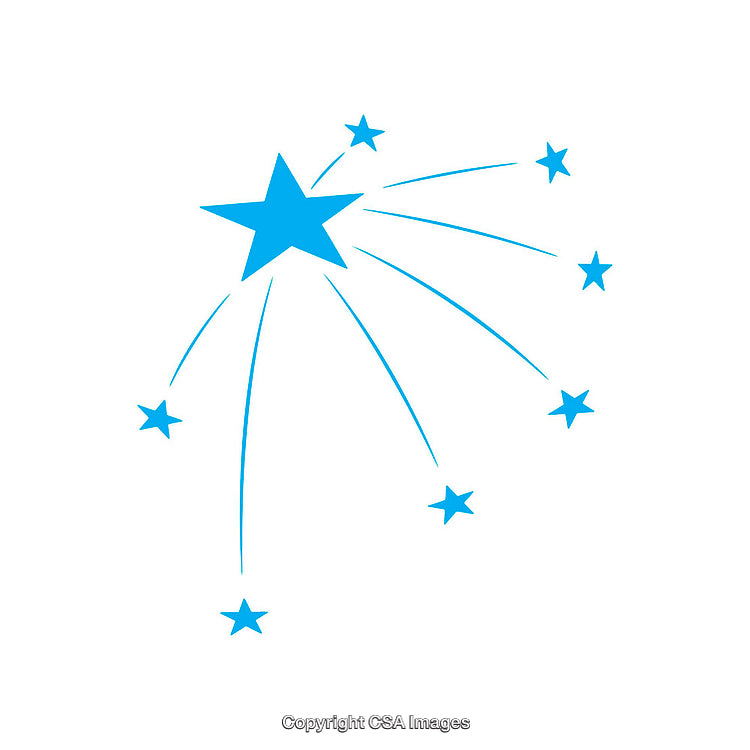 Blue Shooting Star with Trails Illustrating Motion and Concept of Achievement
