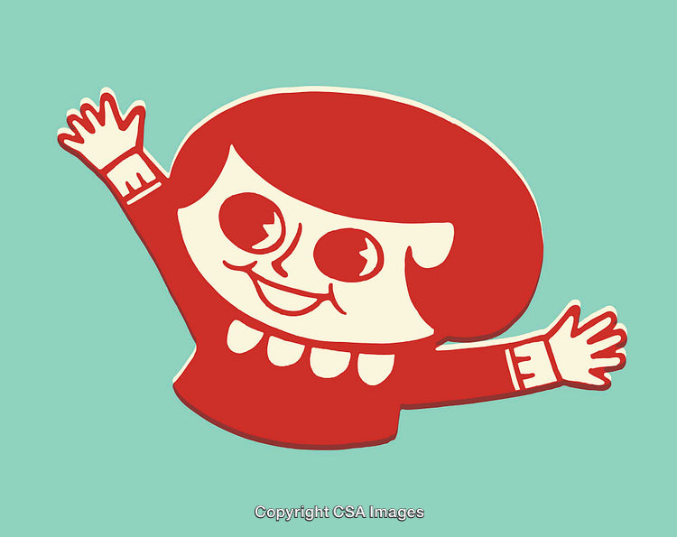 Playful Cartoon Character Illustration in Bold Colors with Lighthearted Design