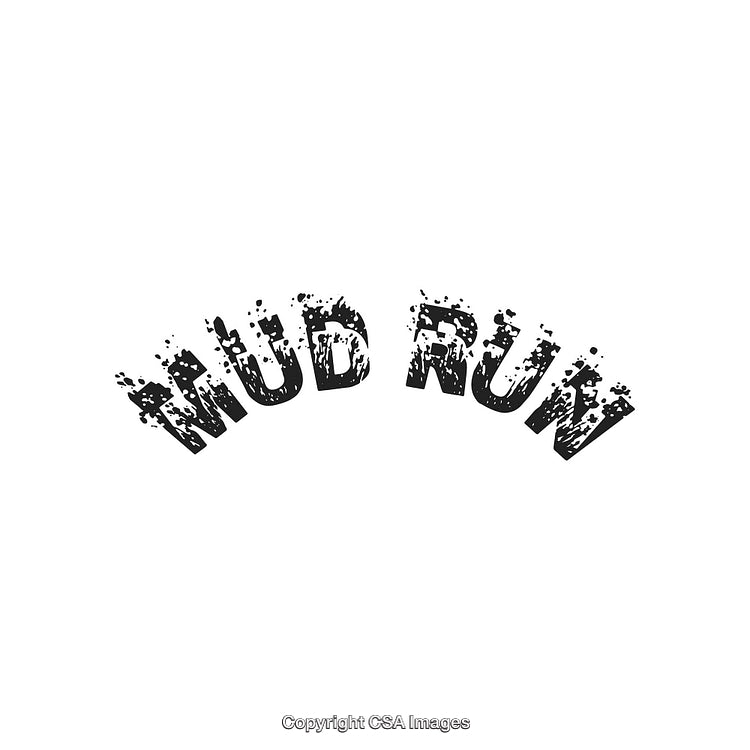 Illustration of the Words 'Mud Run' in a Grunge Styled Font