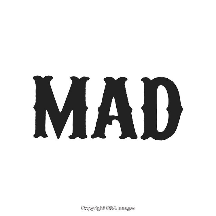 Vintage Bold Typography Design Featuring the Word 'Mad' in Black