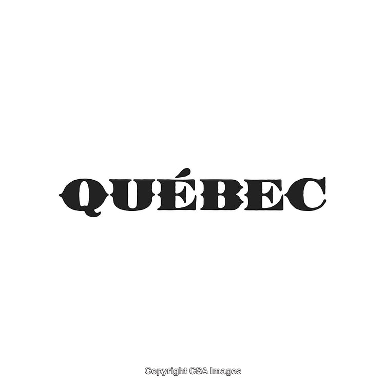 Québec Text Logo in Bold Font Style on White Background
