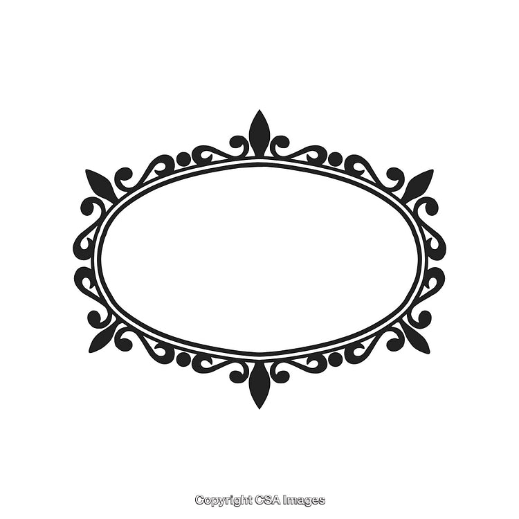 Elegant Decorative Black and White Floral Frame Design