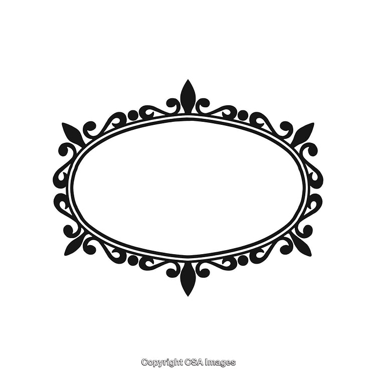 Elegant Decorative Black and White Floral Frame Design
