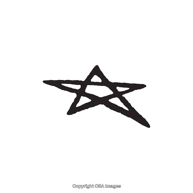 Hand-Drawn Black Five-Pointed Star Shape on a White Background