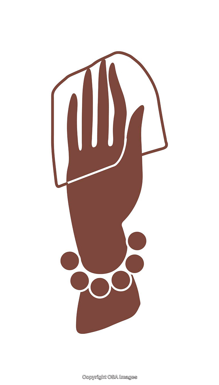 Illustration of a Hand Holding a Cloth in a Minimalist Design