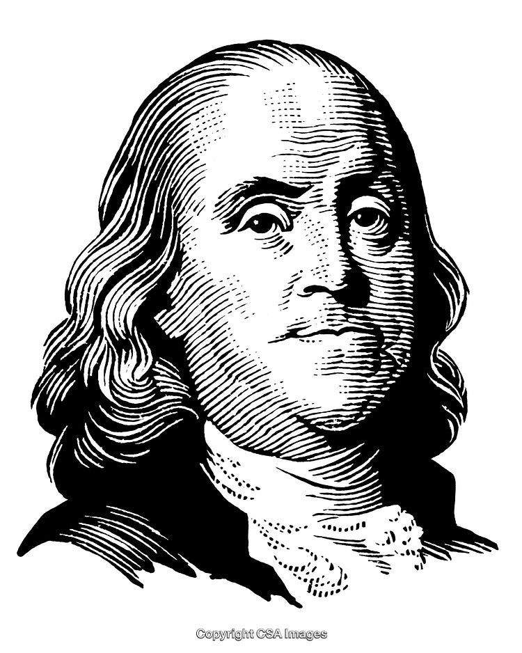 Detailed Black and White Engraving of a Historic Figure Portrait