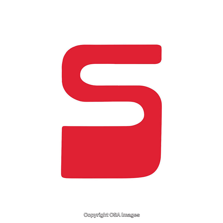 Bold Red Letter S on White Background