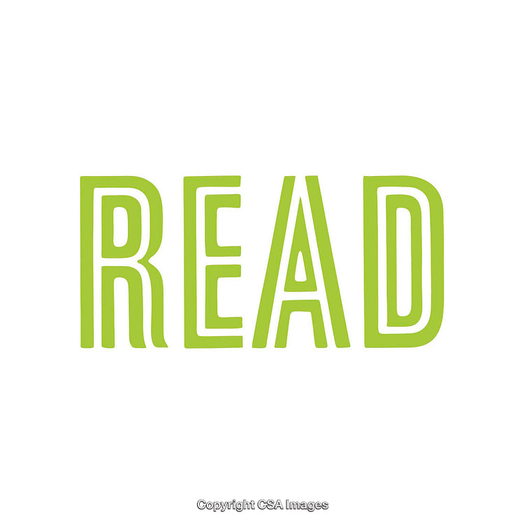 Green Text Highlighting the Word 'Read' on a Minimalist White Background